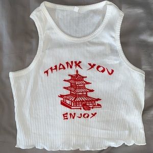 Thank You Enjoy White Tanktop NEVER WORN